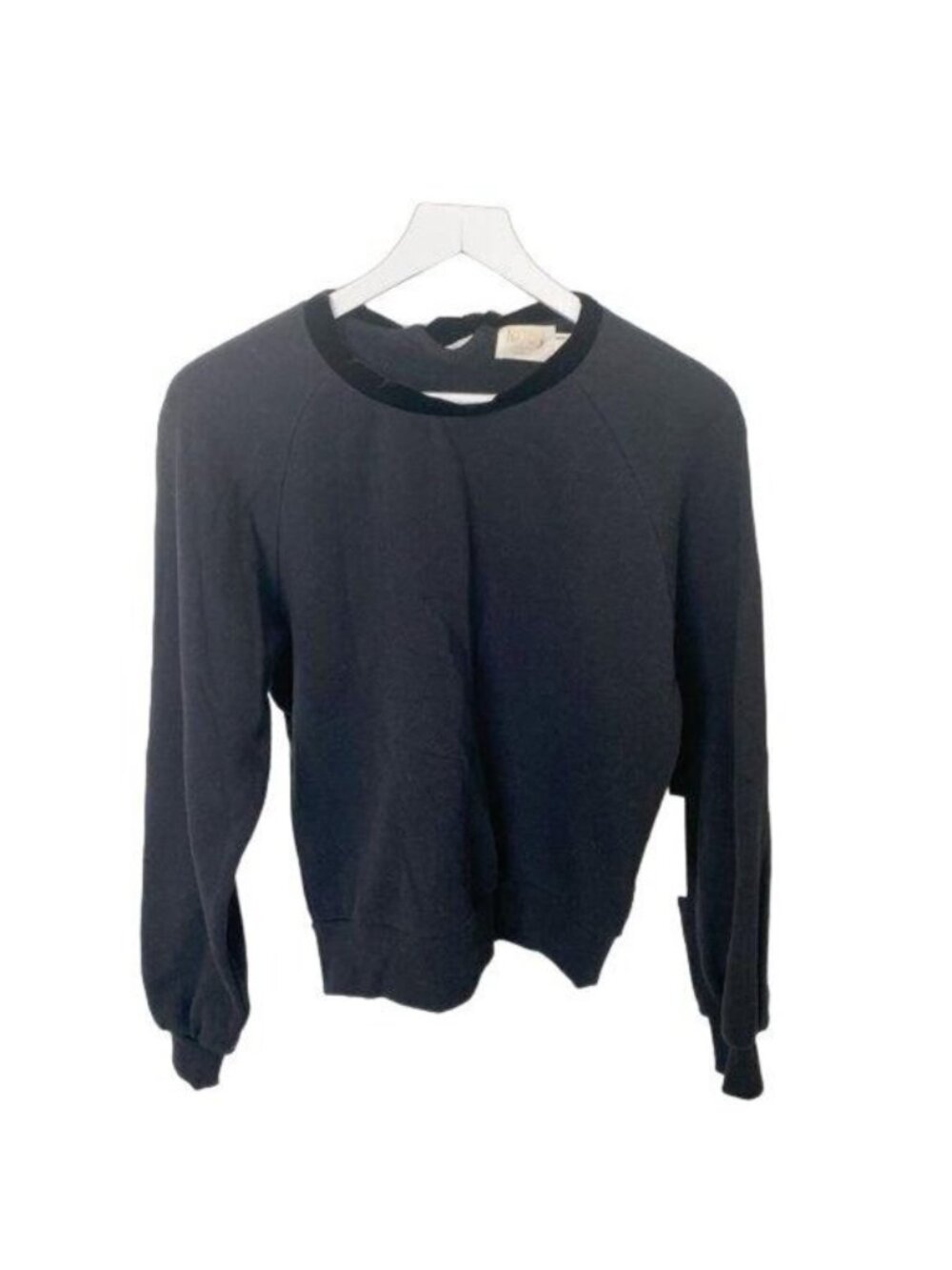 Nation Alice Black Velvet Sweatshirt With Tie Back Detail
